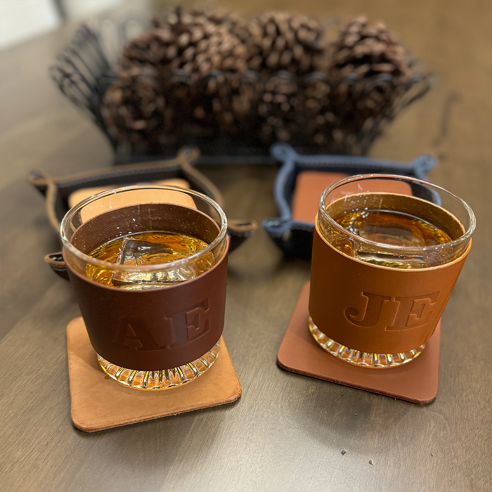 Leather Wrapped Whiskey Glass