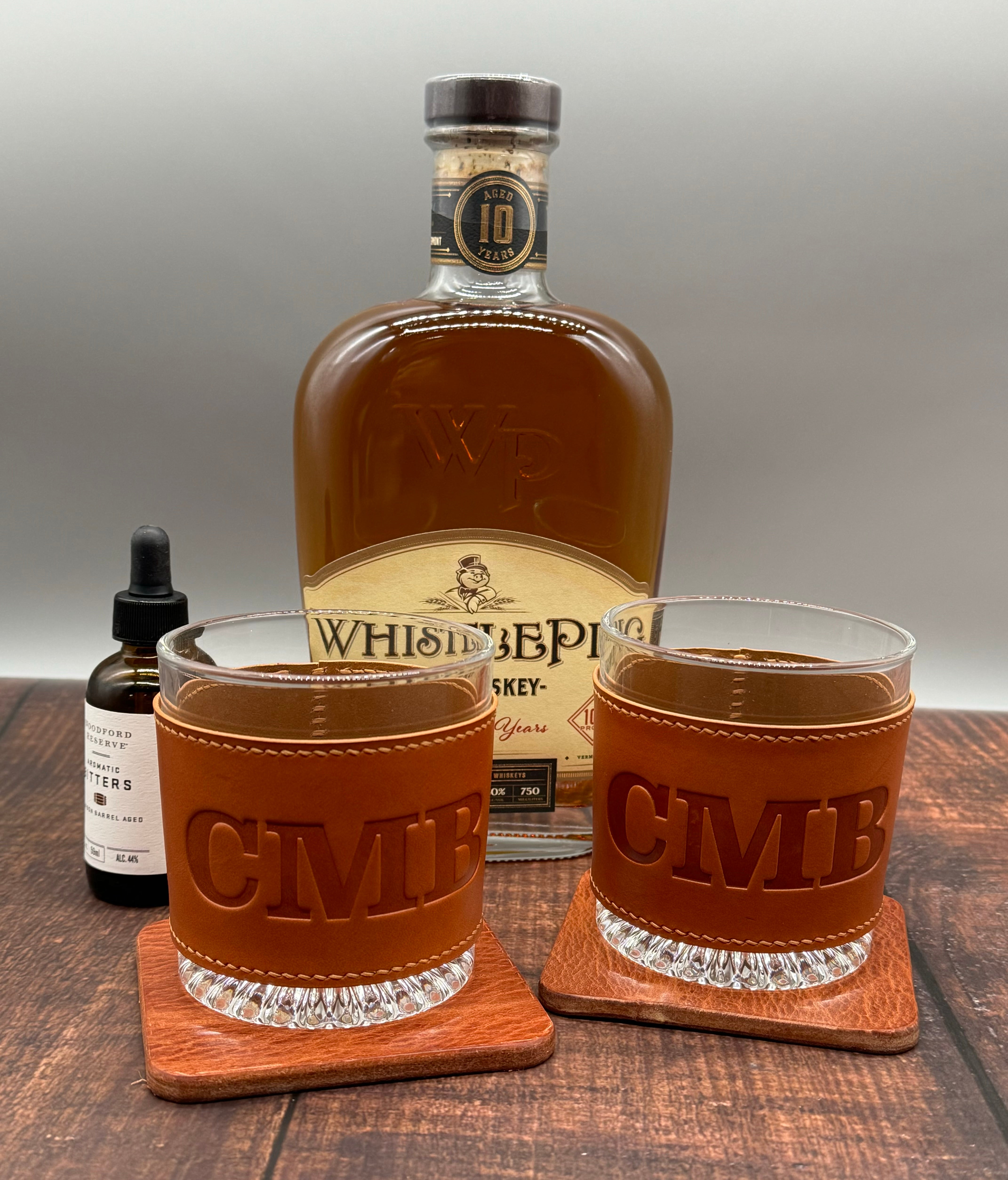 Leather Wrapped Whiskey Glass