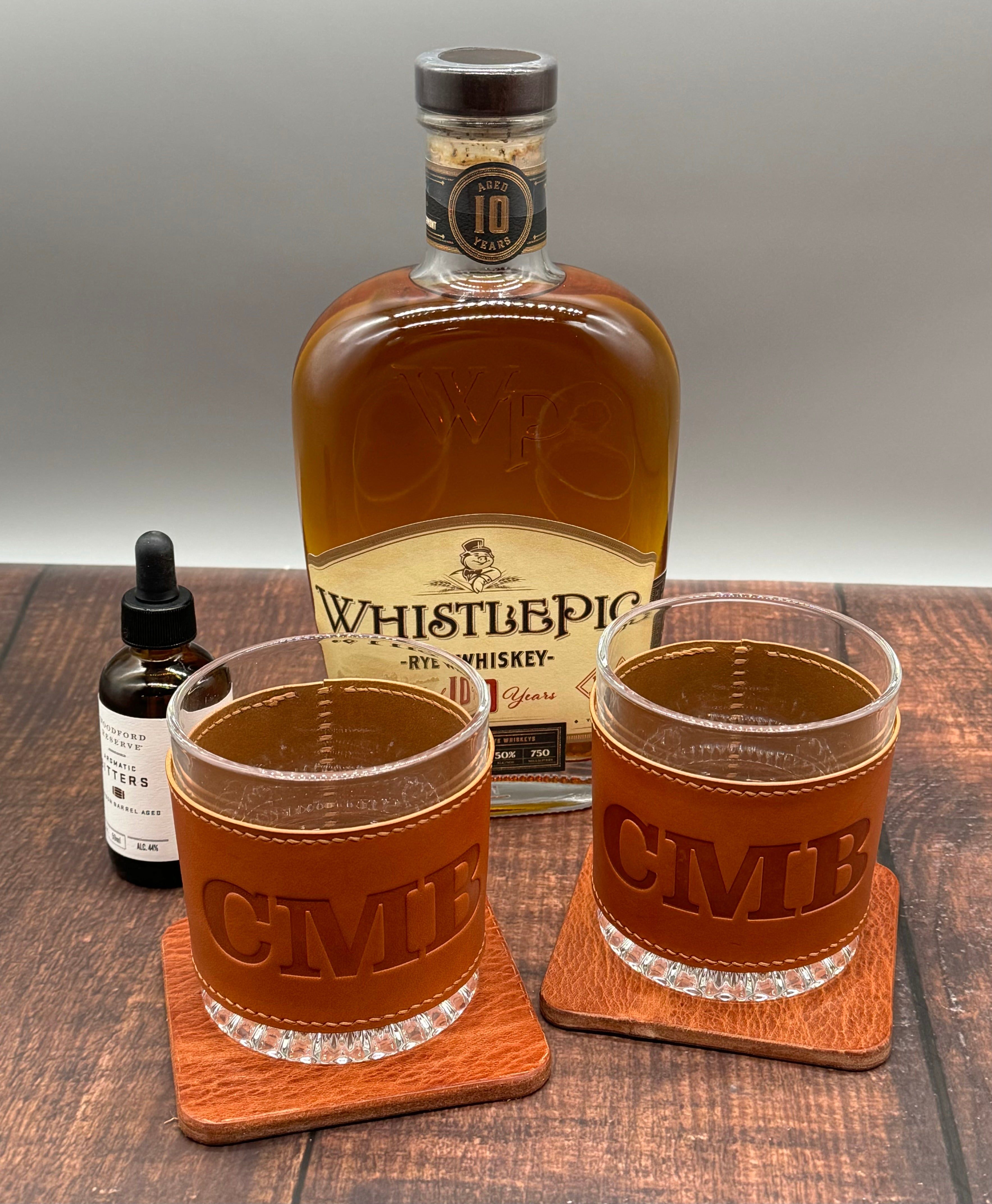 Leather Wrapped Whiskey Glass