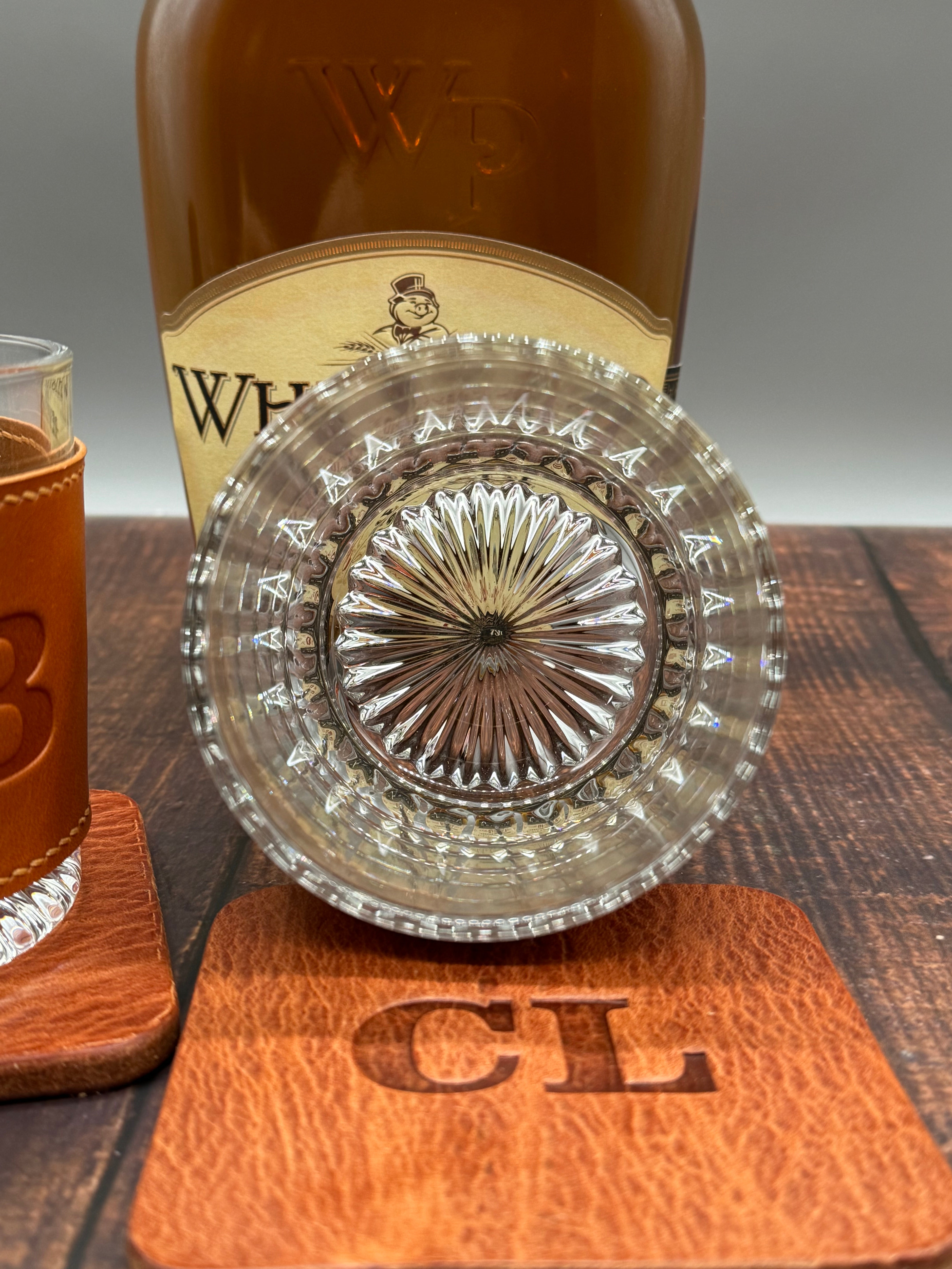 Leather Wrapped Whiskey Glass