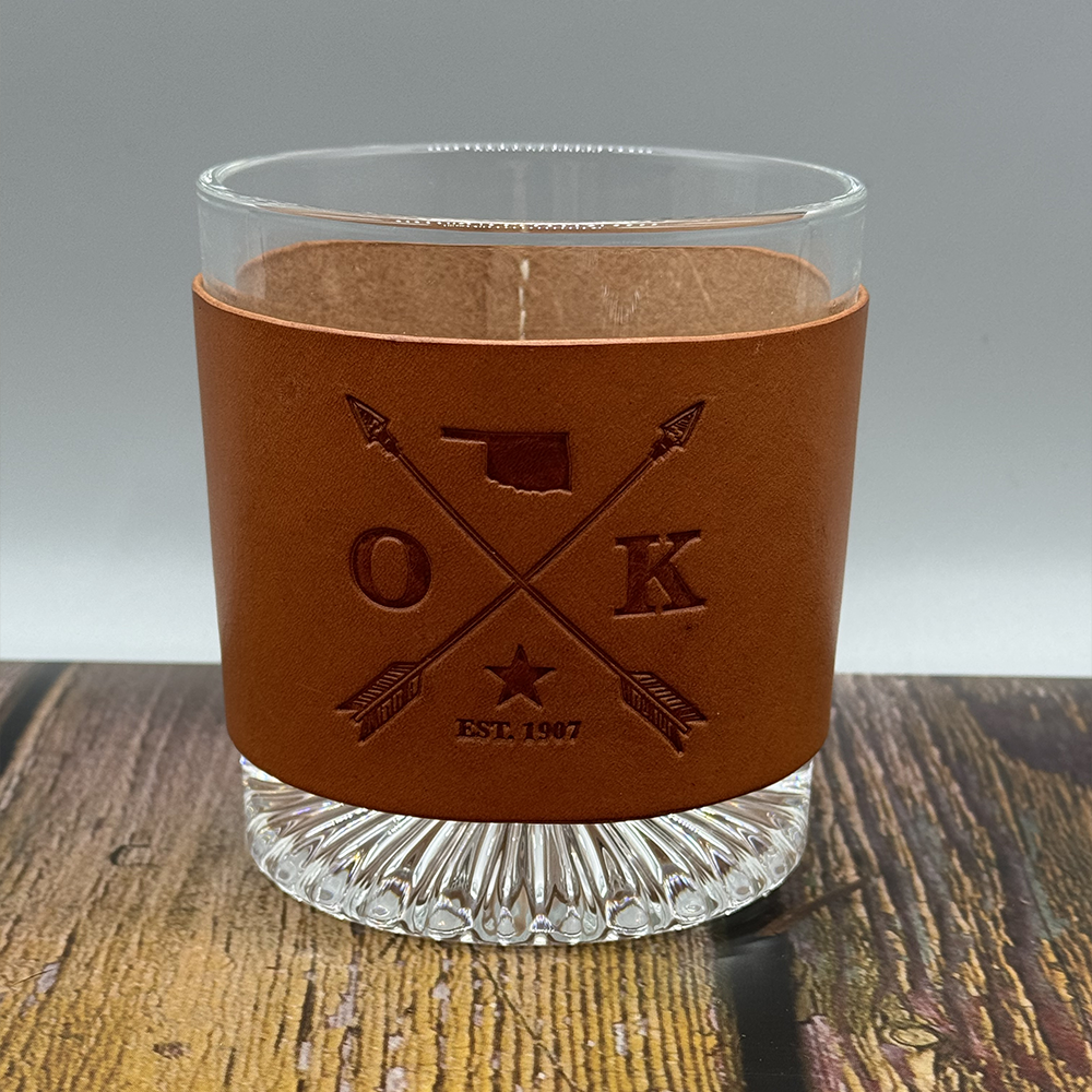 Leather Wrapped Whiskey Glass